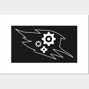 Simplistic Gears & Sprockets - White Posters and Art